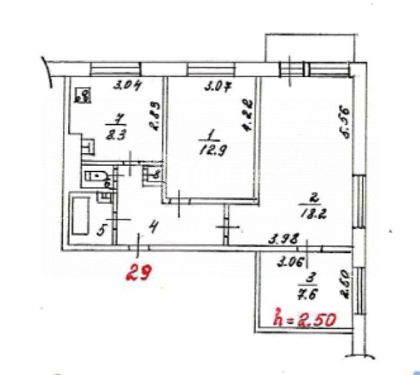 3-к квартира, 57 кв.м. 3-к квартира, 57 кв.м.